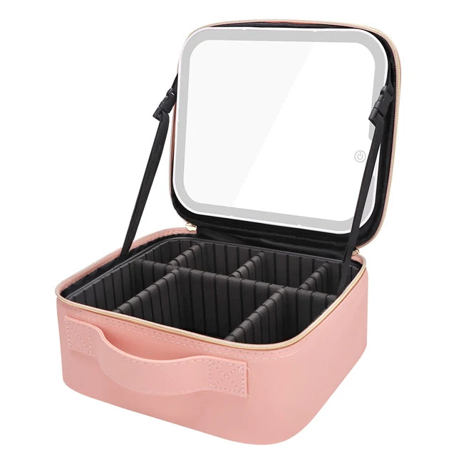 Lighted Mirror Makeup Bag